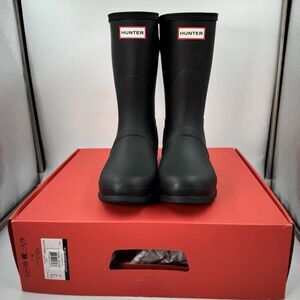 New Hunter Women's Black Original Short Back Adjustable Rain Boots Size 9